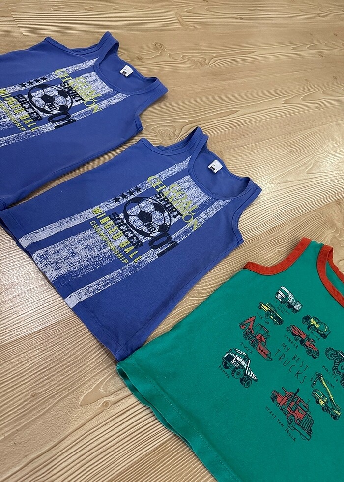 Erkek çocuk 3?lü renkli atlet - Görsel 2