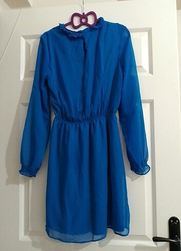 Trendyol & Milla Mavi Şık Şifon Detaylı Elbise 