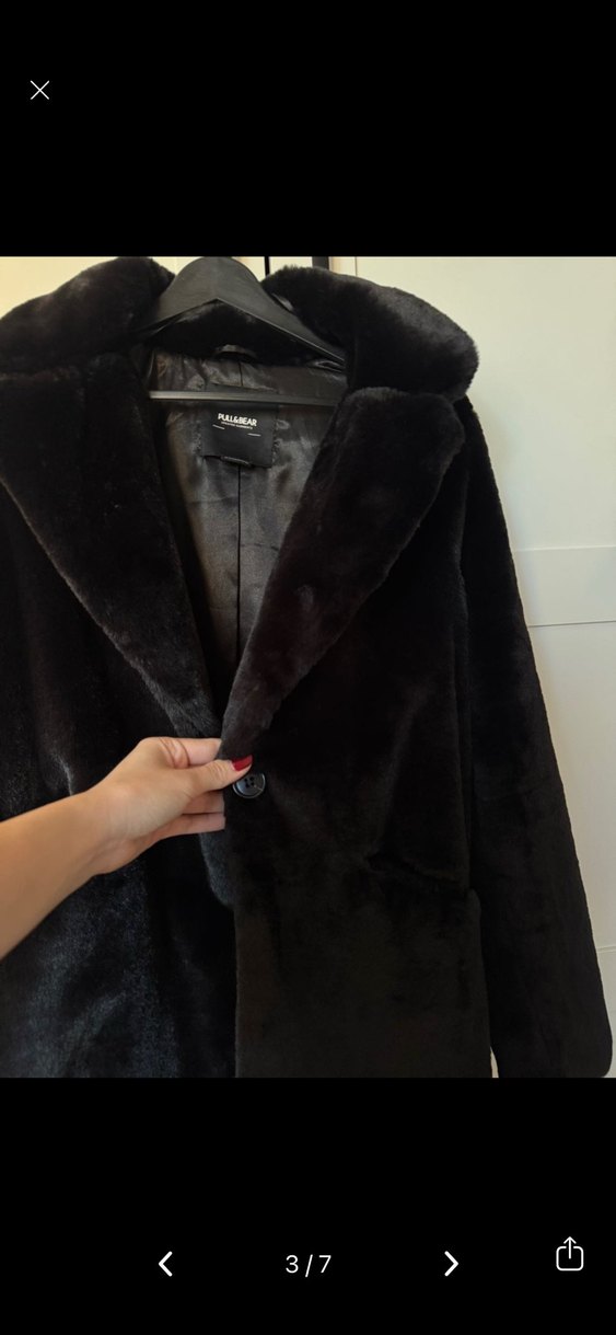 Pull and bear siyah kürk - Görsel 2