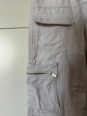 xs Beden beyaz Renk Bershka kargo pantolon