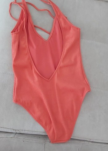 Turuncu Sırt Dekolteli Kadın Mayo - Görsel 5