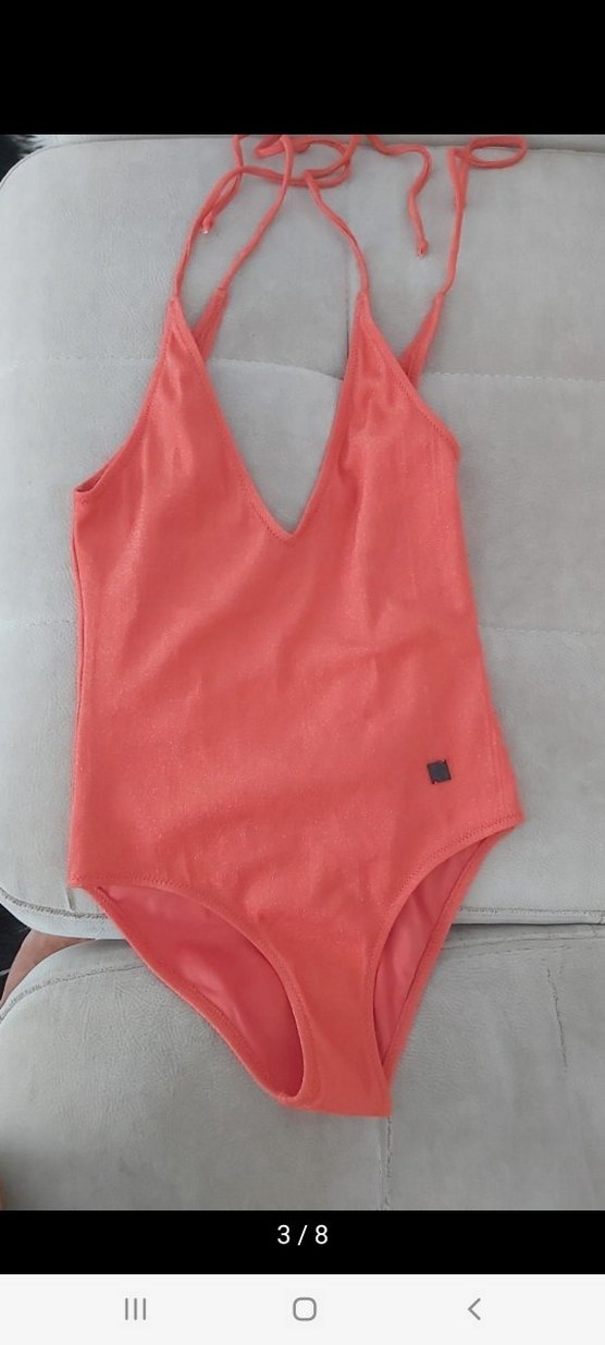 Turuncu Sırt Dekolteli Kadın Mayo - Görsel 4