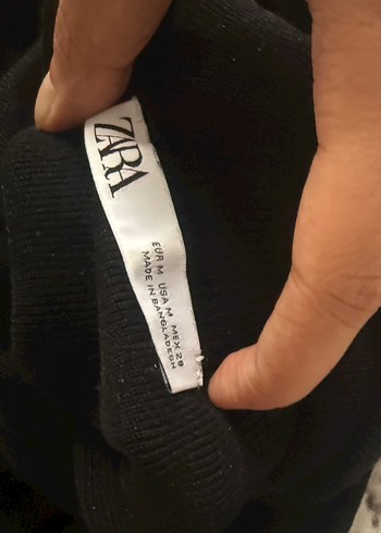 Zara  Siyah Boğazlı Triko Kazak - Görsel 2