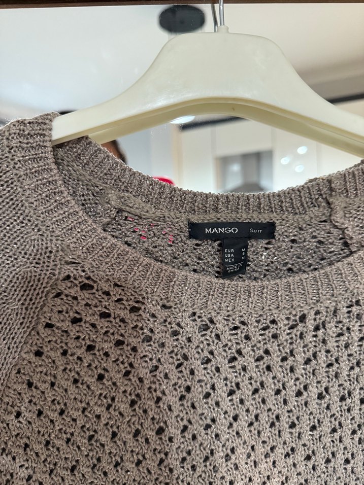 Kadın Kahverengi Örgü Triko Kazak - Görsel 2