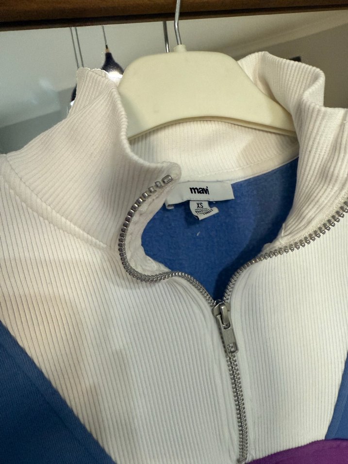 Renkli Fermuarlı Oversize Sweatshirt - Görsel 2