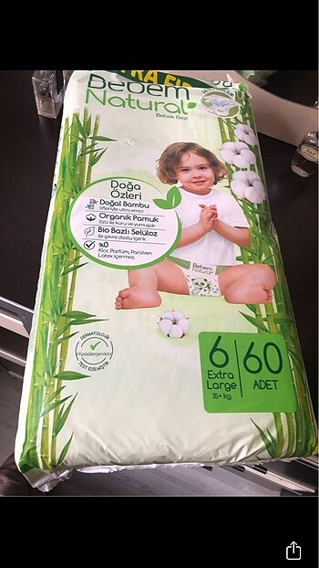 Bebem natural 6 numara cırtlı bez