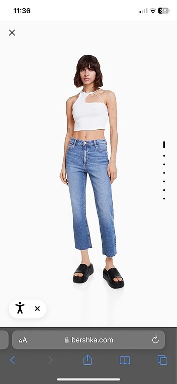 Bershka crop fit palazzo jean