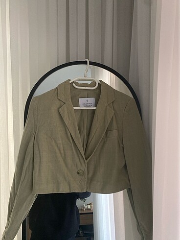 s Beden yeşil Renk Stradivarius Crop Ceket