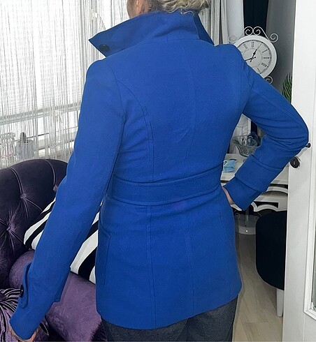 s Beden mavi Renk Kaşe kaban sax mavi
