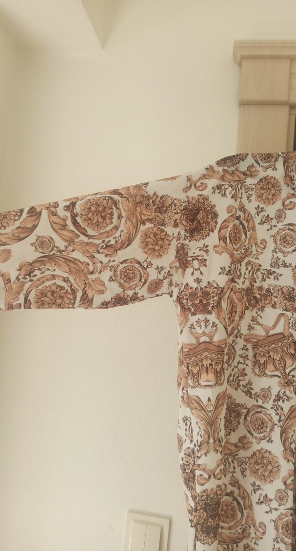 Bej Desenli Bol Kesim Kadın Gömlek - Görsel 3