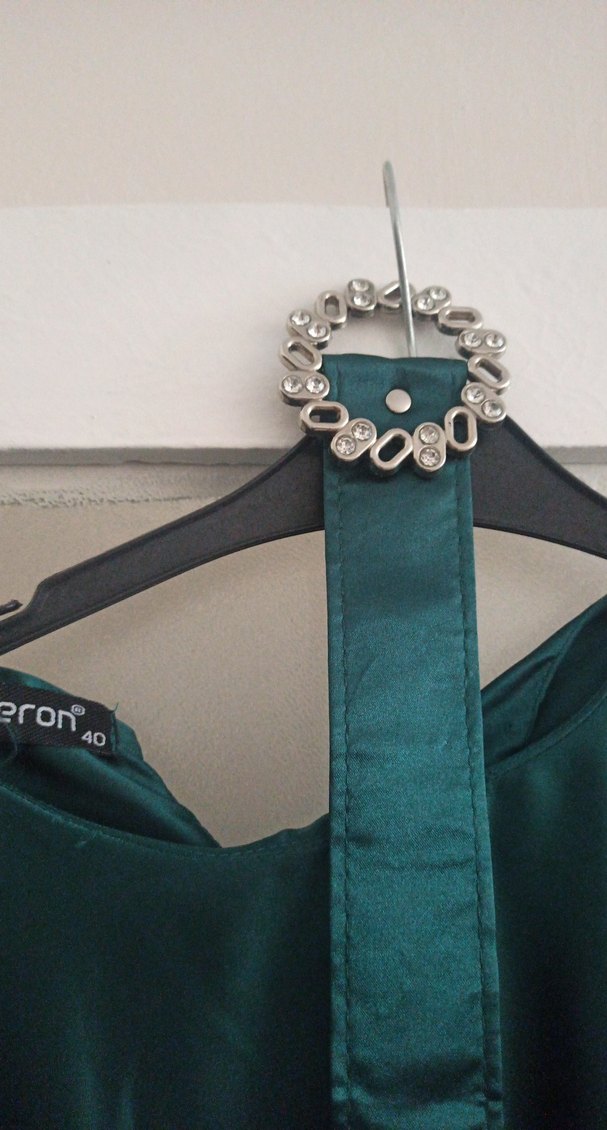 Uzun, Yüksek Yakalı, Kadın Elbise - Görsel 4