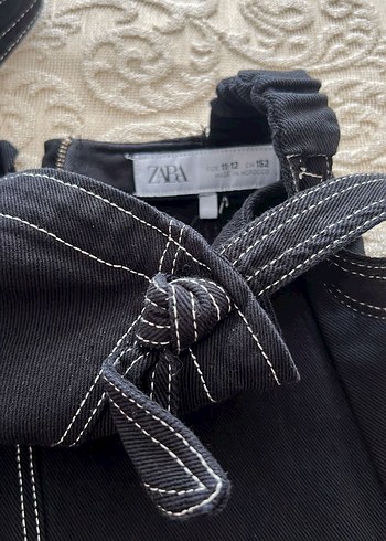 Zara Kızlar için Koyu Lacivert Kot elbise