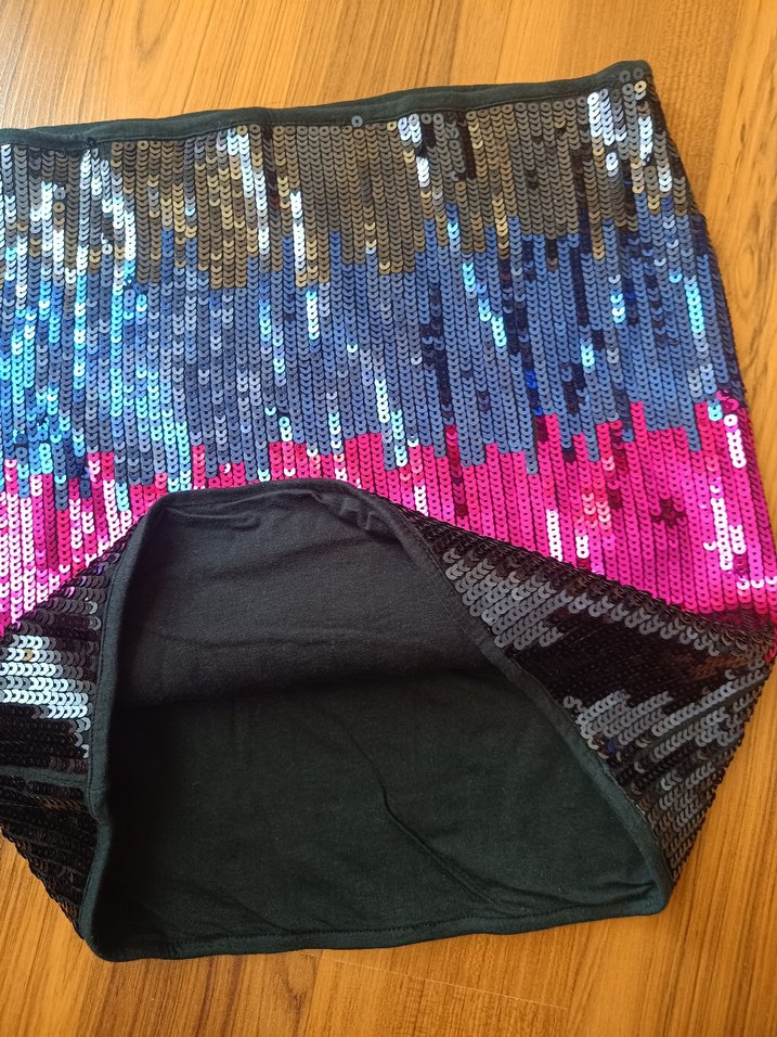 Kadın Çok Renkli Payetli Mini Etek - Görsel 2