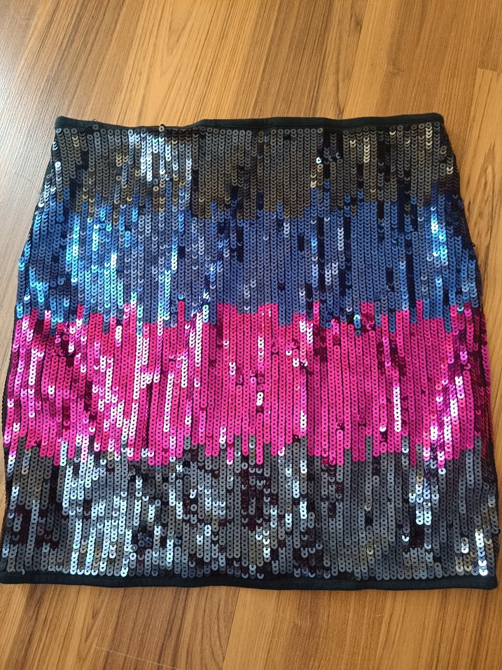 Kadın Çok Renkli Payetli Mini Etek - Görsel 3