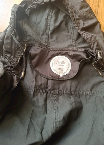 Siyah Denim Fermuarlı Midi Ceket - Görsel 5