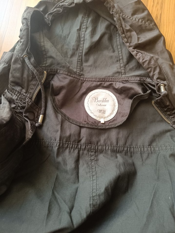 Siyah Denim Fermuarlı Midi Ceket - Görsel 5