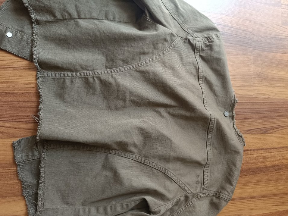 Düğmeli, Salaş Kesim Kadın Keten Ceket - Görsel 4