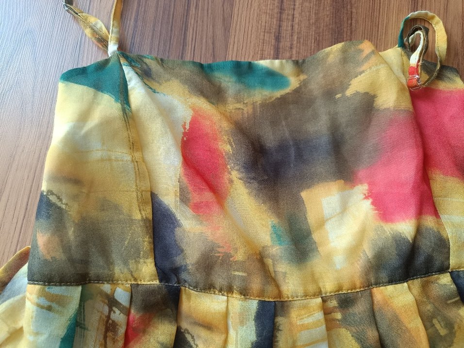 Bohem Çok Renkli keten elbise - Görsel 2