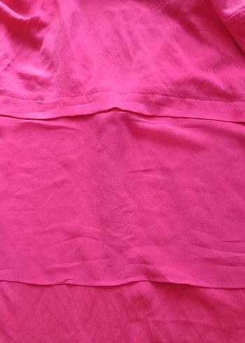 Pembe V Yaka Kadın Midi Gömlek - Görsel 5