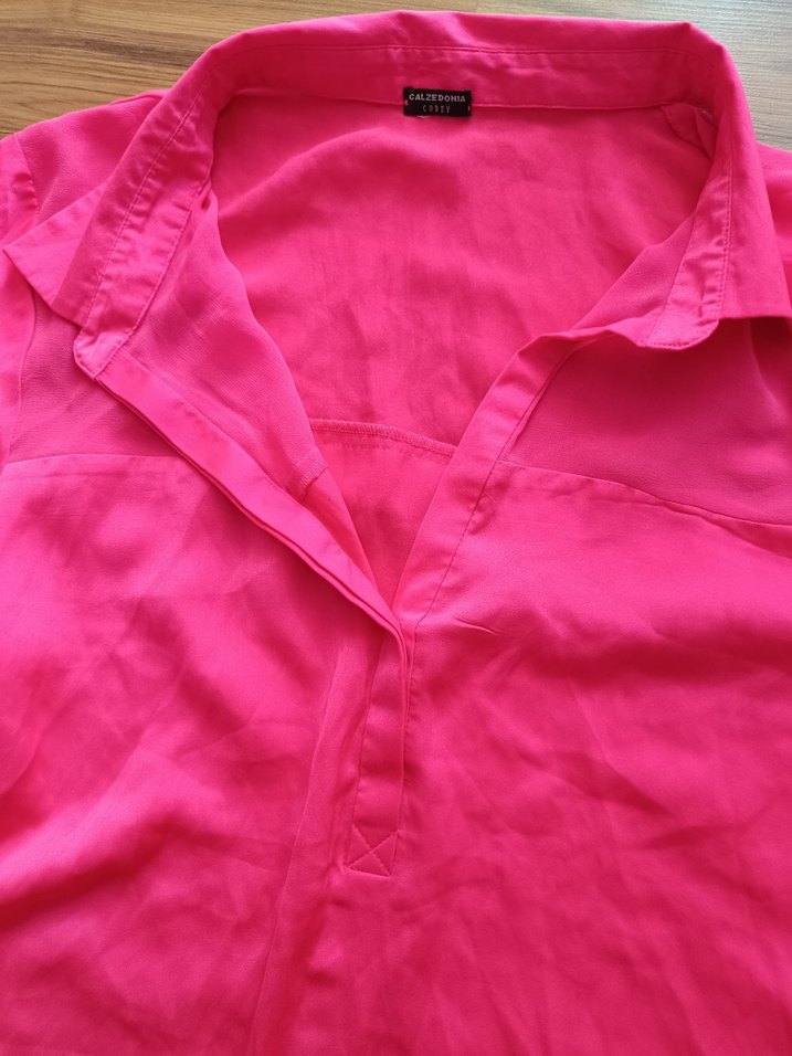 Pembe V Yaka Kadın Midi Gömlek - Görsel 3