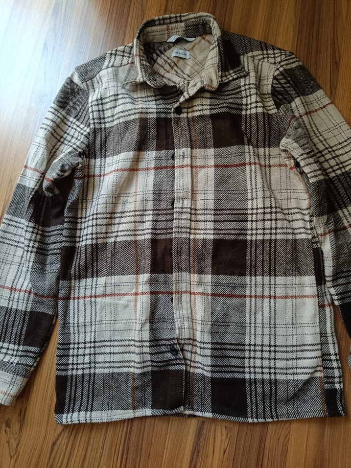 Erkek Kahverengi Pamuklu Kareli Gömlek - Görsel 2