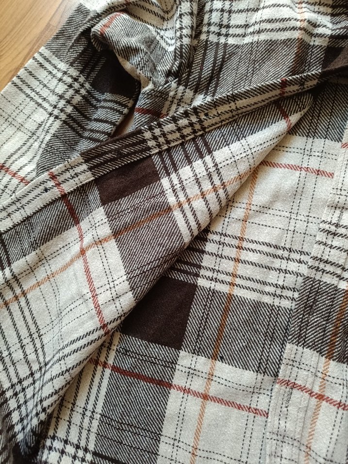 Erkek Kahverengi Pamuklu Kareli Gömlek - Görsel 5