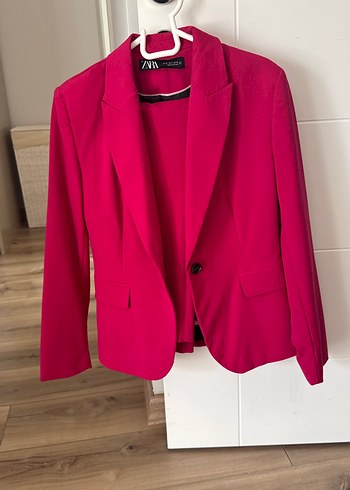 38 Beden pembe Renk Fuşya blazer takım