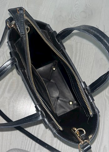Beden Zara Minimalist Siyah Deri Kadın Çanta