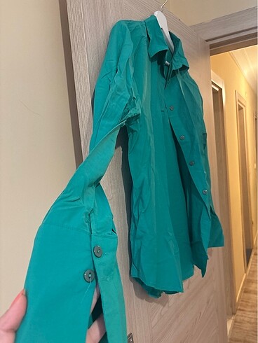 Diğer L beden oversize gömlek zümrüt yeşili