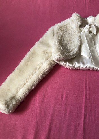 H&m Kız Çocuklar İçin Beyaz Kürklü Bolero - Görsel 2
