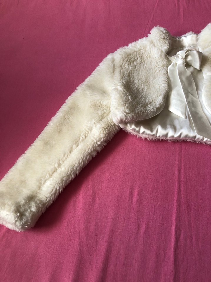 H&m Kız Çocuklar İçin Beyaz Kürklü Bolero - Görsel 2