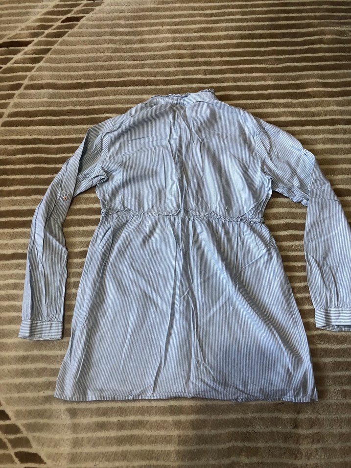 Mavi Çizgili Uzun Kollu Kız Çocuk Gömlek - Görsel 4