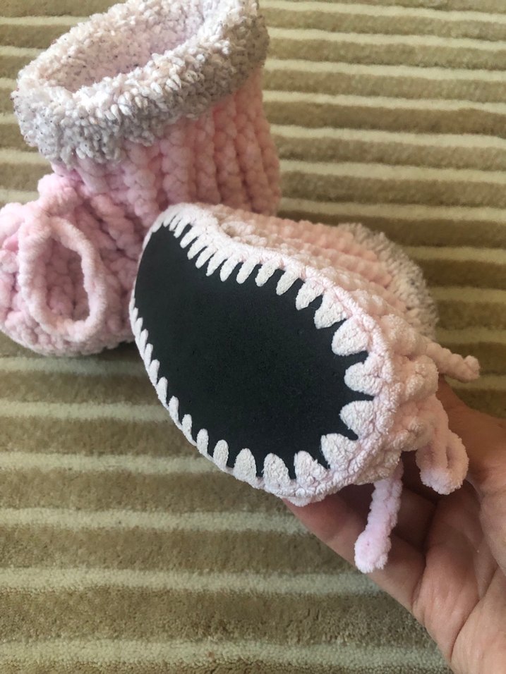 Kız Çocuk Pembe Örgü Panduf - Görsel 3