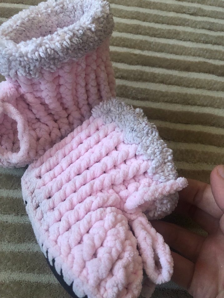 Kız Çocuk Pembe Örgü Panduf - Görsel 2