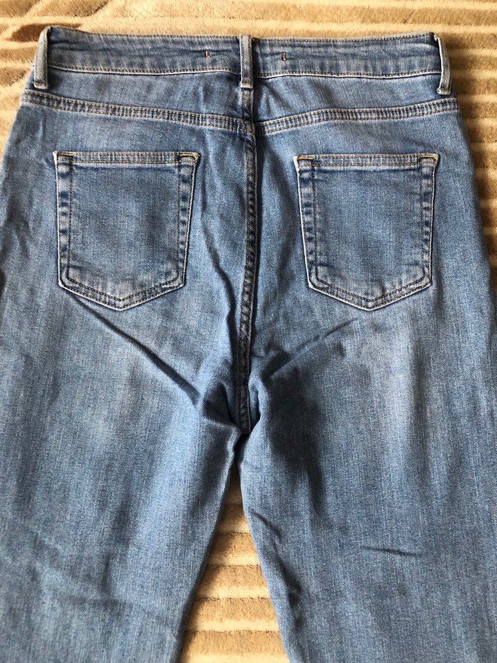 Kadın  Mavi Bol Kesim Kot Pantolon - Görsel 4