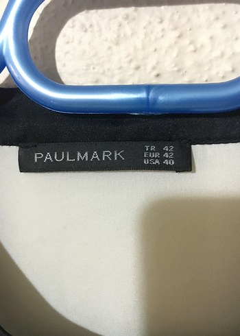 l Beden Paul Mark Uzun Kollu Siyah-Beyaz Kadın Gömlek