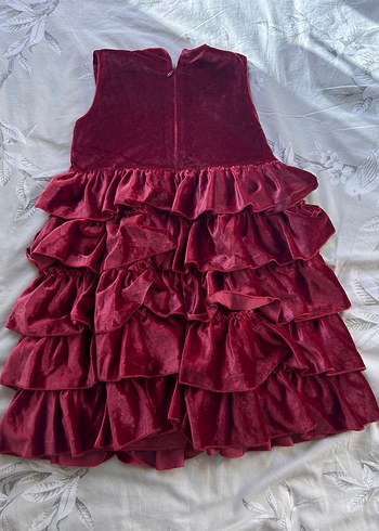 Armani Armani Junior Bordo Kız Çocuk Kolsuz Fırfırlı Elbise