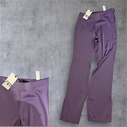 Zara mor saten pantolon