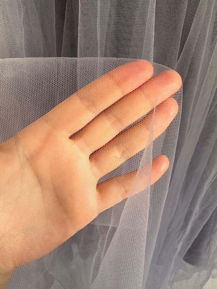 Uzun Kollu Gri-lilamsı  Yüksek Yakalı Abiye - Görsel 5