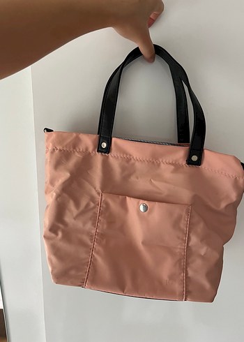 Fermuarlı Pembe Kadın Omuz Çantası