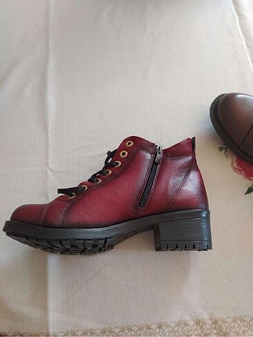 40 Beden Kadın Bordo topuklu bot ????