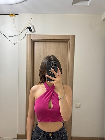 Zara pembe crop top