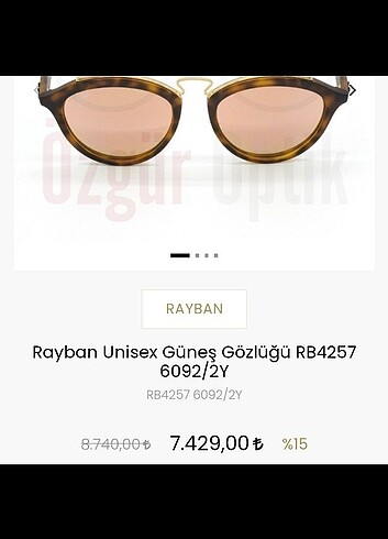  Beden Ray Ban Güneş Gözlüğü