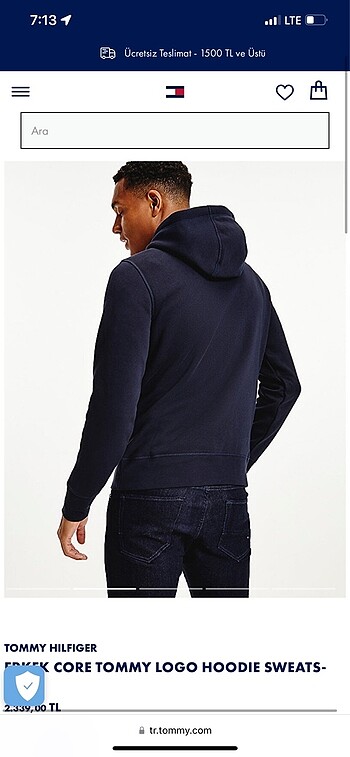 xl Beden lacivert Renk TOMMY HİLFEGER SWEATSHİRT