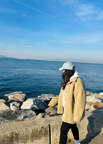 Gri Kadın Peluş Yelek - Pull&Bear - Görsel 5