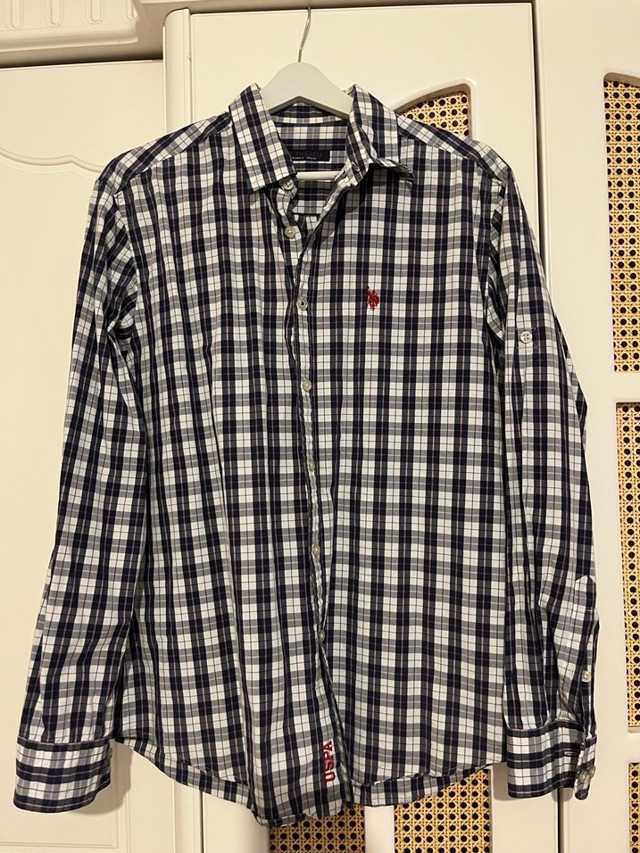 Erkek Gri Kareli Pamuklu Gömlek - Görsel 4