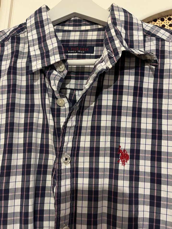 Erkek Gri Kareli Pamuklu Gömlek - Görsel 2