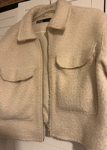 Bej Midi Yün Kadın Ceket - Görsel 4