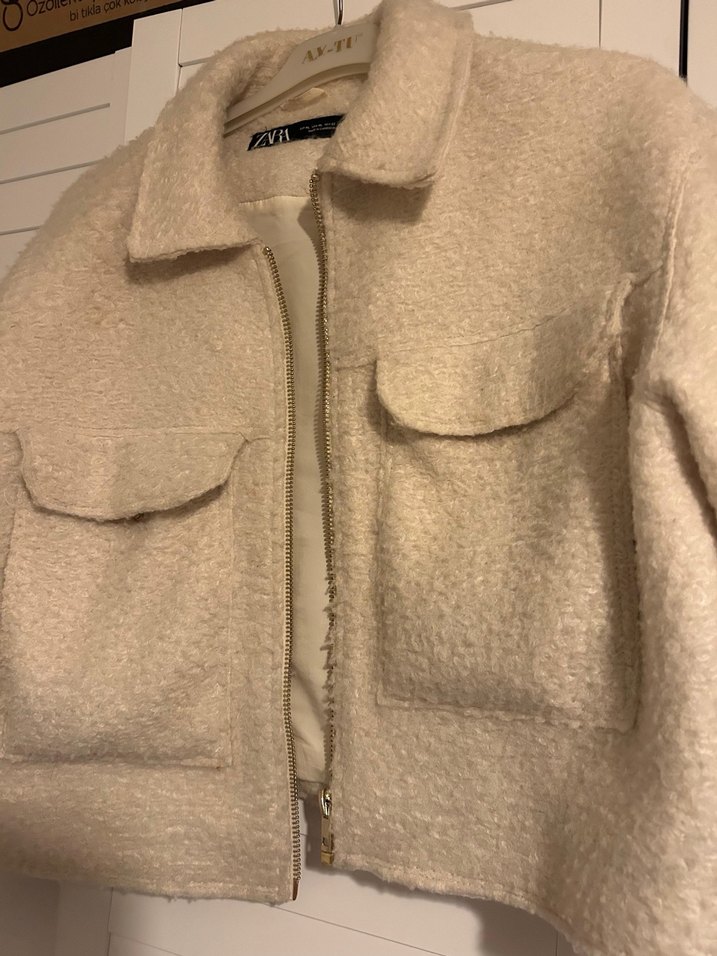 Bej Midi Yün Kadın Ceket - Görsel 4