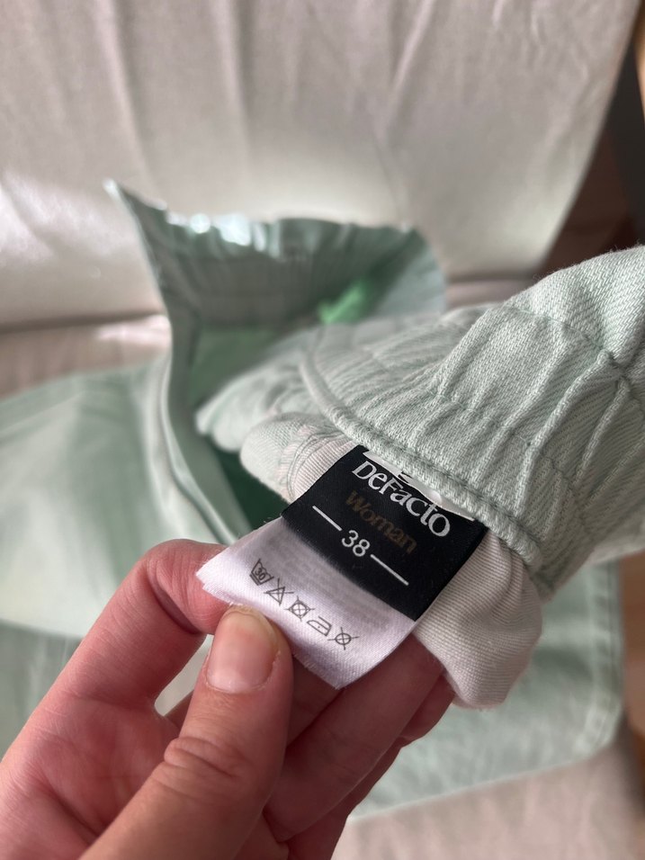 Bej Rahat Kesim Keten Kadın Pantolon - Görsel 3